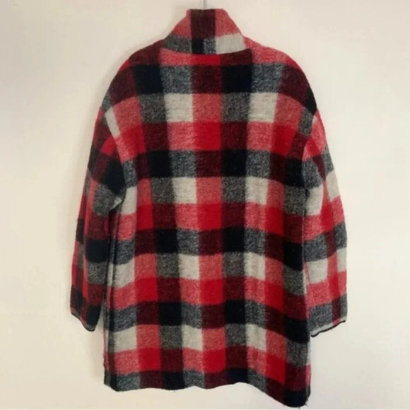 Aritzia Wilfred Free Off Duty Jacket Red Black Wool Blend  L - Picture 3 of 15